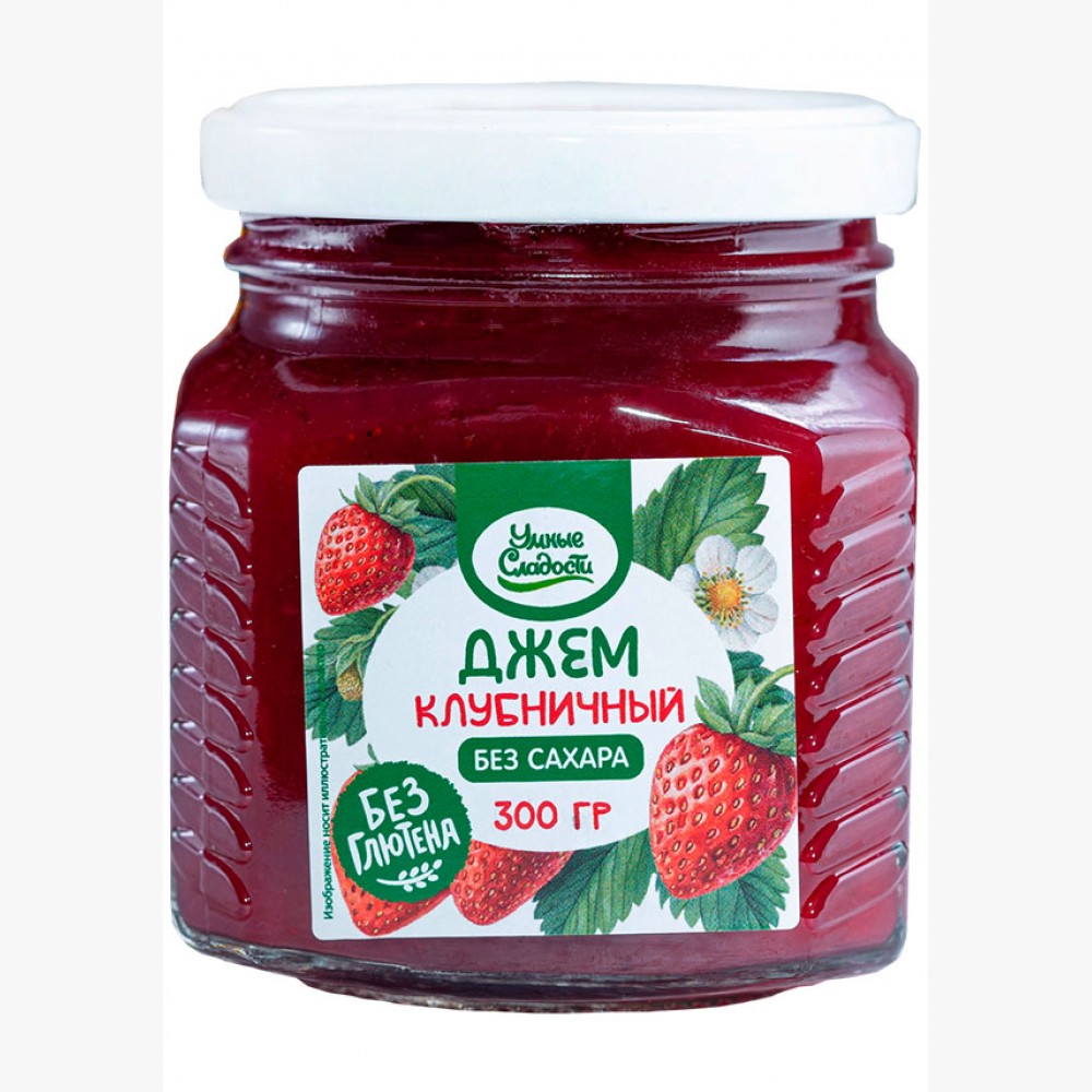 Джем "Умные Сладости" клубничный без добавления сахара 300г 1137488