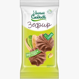 Зефир «Умные сладости» со вкусом фисташки в молочно-шоколадной глазури, 60г 1137470