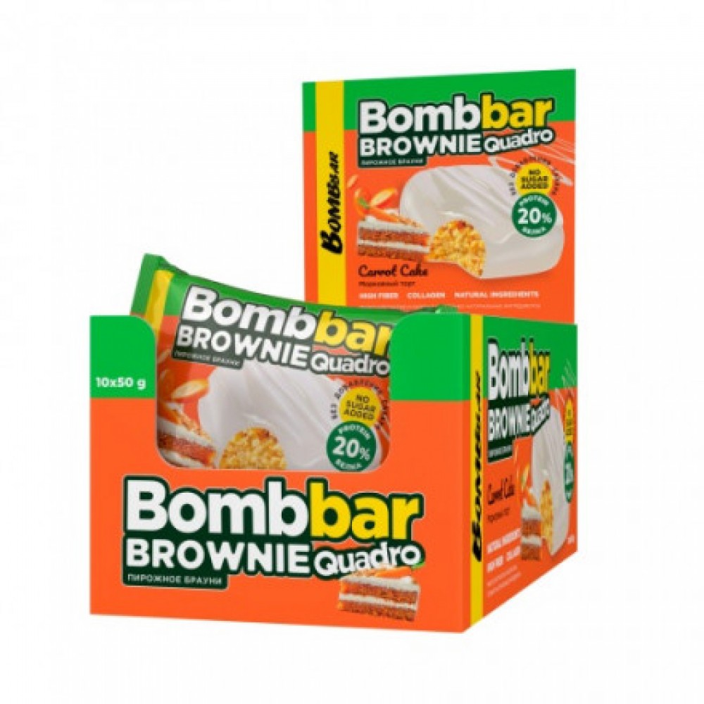 Печенье глазированное "Брауни морковный торт" 50 г BOMBBAR 1137480
