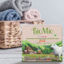 Экологичный стиральный порошок для цветного белья с экстрактом хлопка 1500 гр BioMio 100570