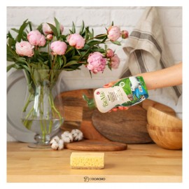 Экологичное средство для мытья посуды, овощей и фруктов без запаха с экстрактом хлопка и ионаоми серебра 450 мл BioMio 100571