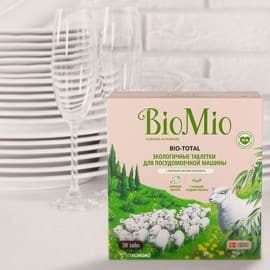 Экологичные таблетки для посудомоечной машины с эфирным маслом эвкалипта 7 в 1 30 шт 600 гр BioMio 100576