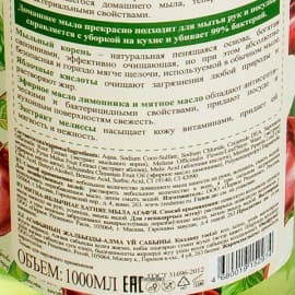 Натуральное домашнее мыло Мятно-яблочное антибактериальное Рецепты бабушки Агафьи 1000 мл 100641