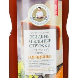 Натуральные жидкие мыльные стружки горчичные для ручной стирки Рецепты бабушки Агафьи 2000 мл 100657