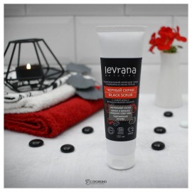 Скраб для лица черный гидрофильный с вулканической пемзой, 100 мл. 107425 Levrana