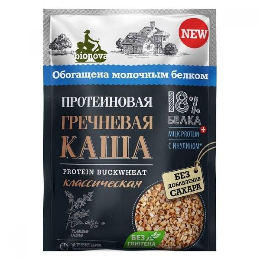 Протеиновая гречневая каша Bionova milk protein быстрого приготовления 108243