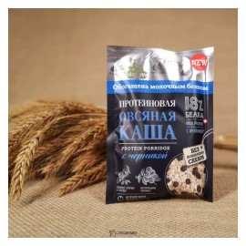 Протеиновая овсяная каша Bionova с черникой milk protein быстрого приготовления 108247