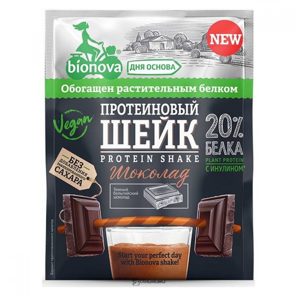 Протеиновый шейк Bionova с шоколадом vegan protein 108257