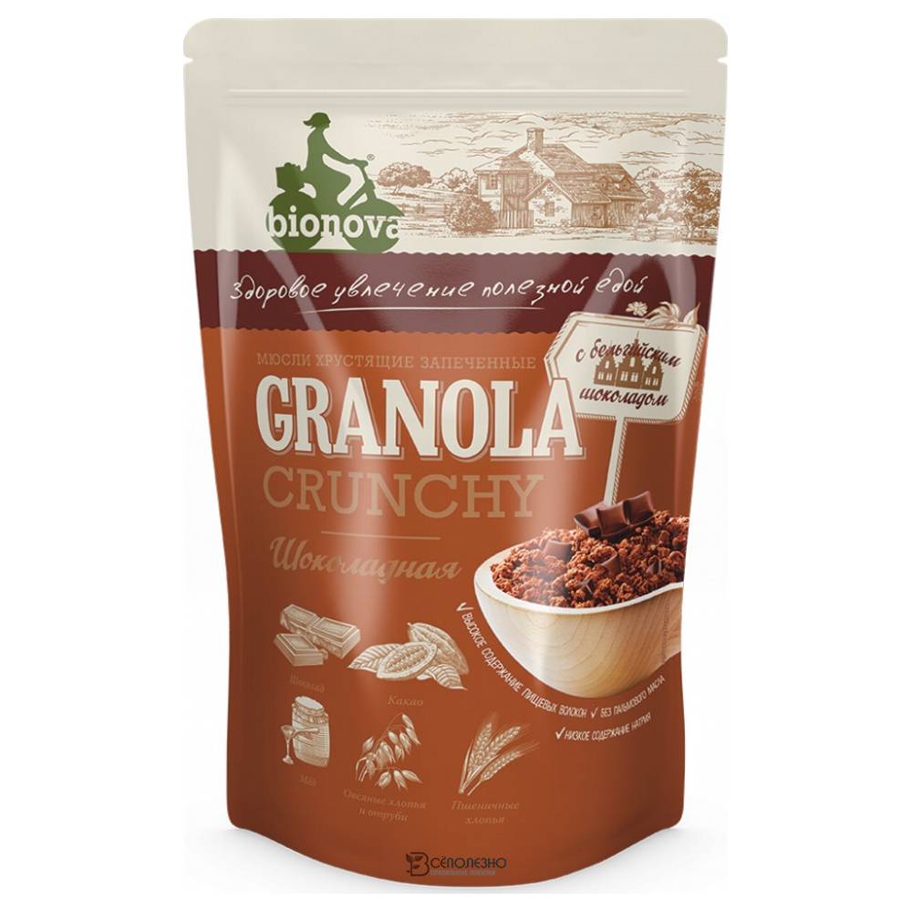 Гранола Мюсли Bionova Шоколадная 400г 108264