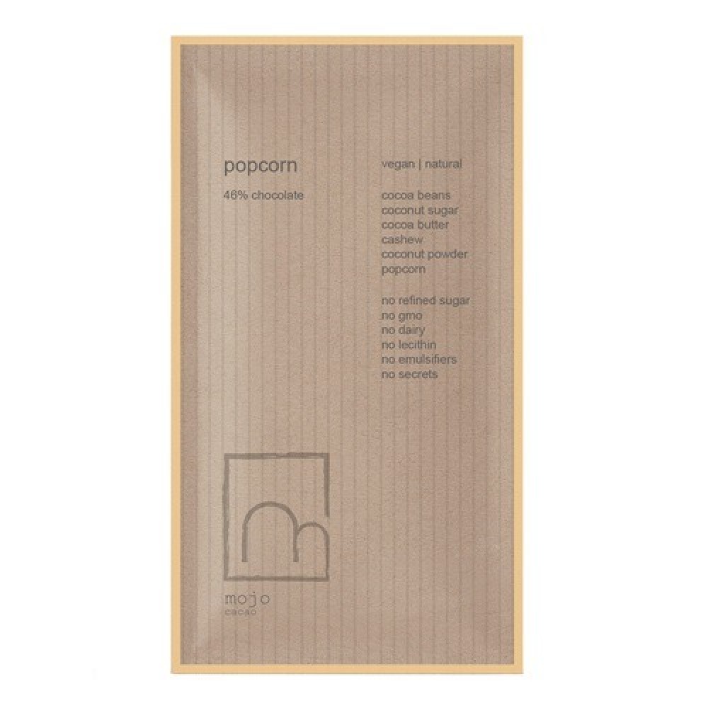 Молочный шоколад Cacao 54% с воздушным соленым попкорном - Popcorn 20 г Mojo 109108