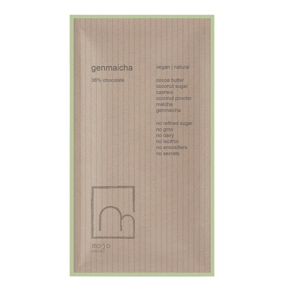 Шоколад белый Cacao с зеленым чаем и обжаренным рисом - Genmaicha 20 г Mojo 109111