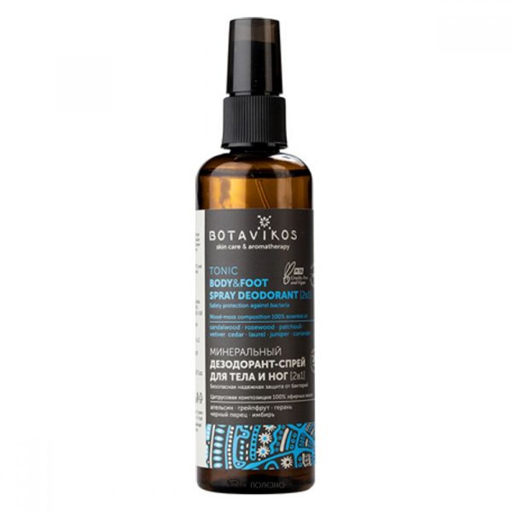 Дезодорант-спрей для тела и ног Aromatherapy Tonic минеральный 100 мл Botavikos 109309