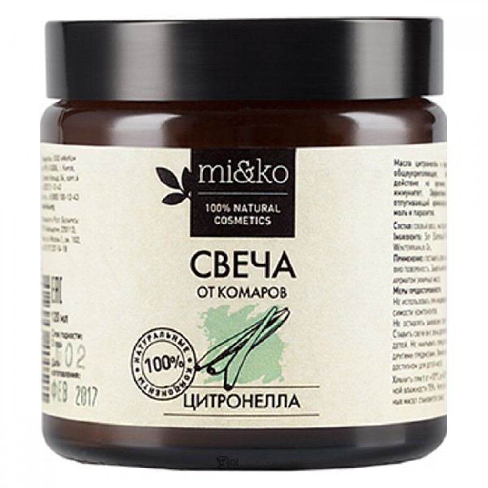 Свеча Цитронелла от комаров 120 мл Mi&Ko 109627