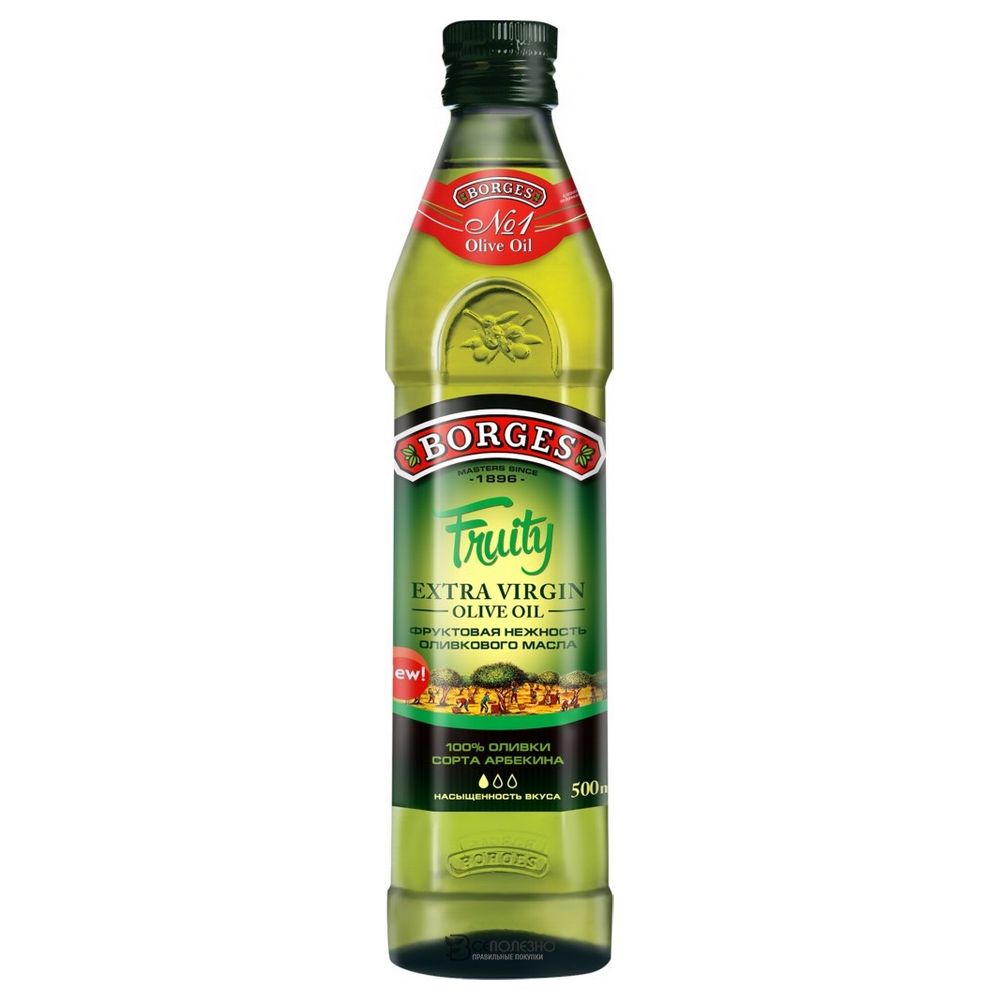 Масло оливковое FRUITY  нерафинированное  высокого качества Extra virgin olive oil 500 мл BORGES 109777