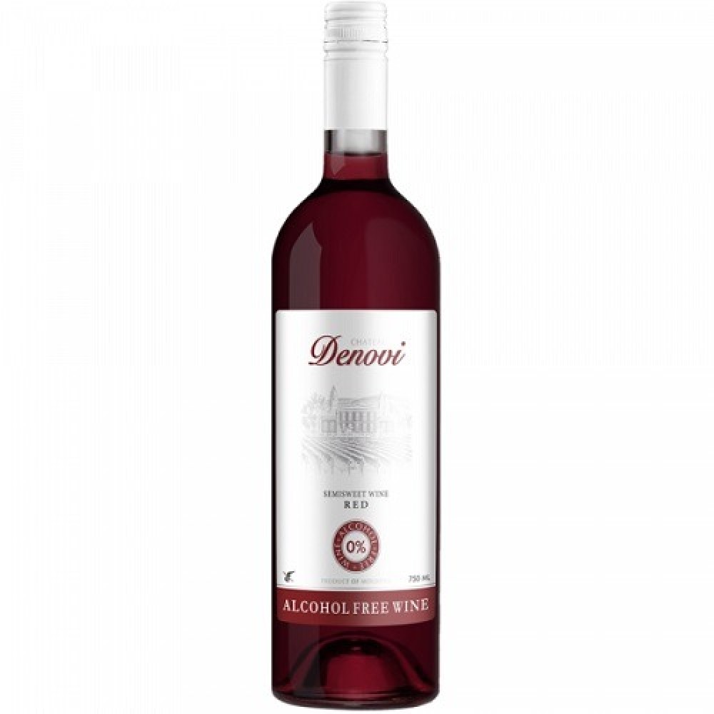 Вино виноградное безалкогольное красное полусладкое до 0,5 % 750 мл DENOVI 109787