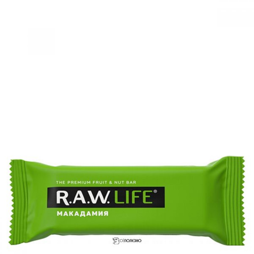 Батончик Макадамия 47 г RAW LIFE 109799