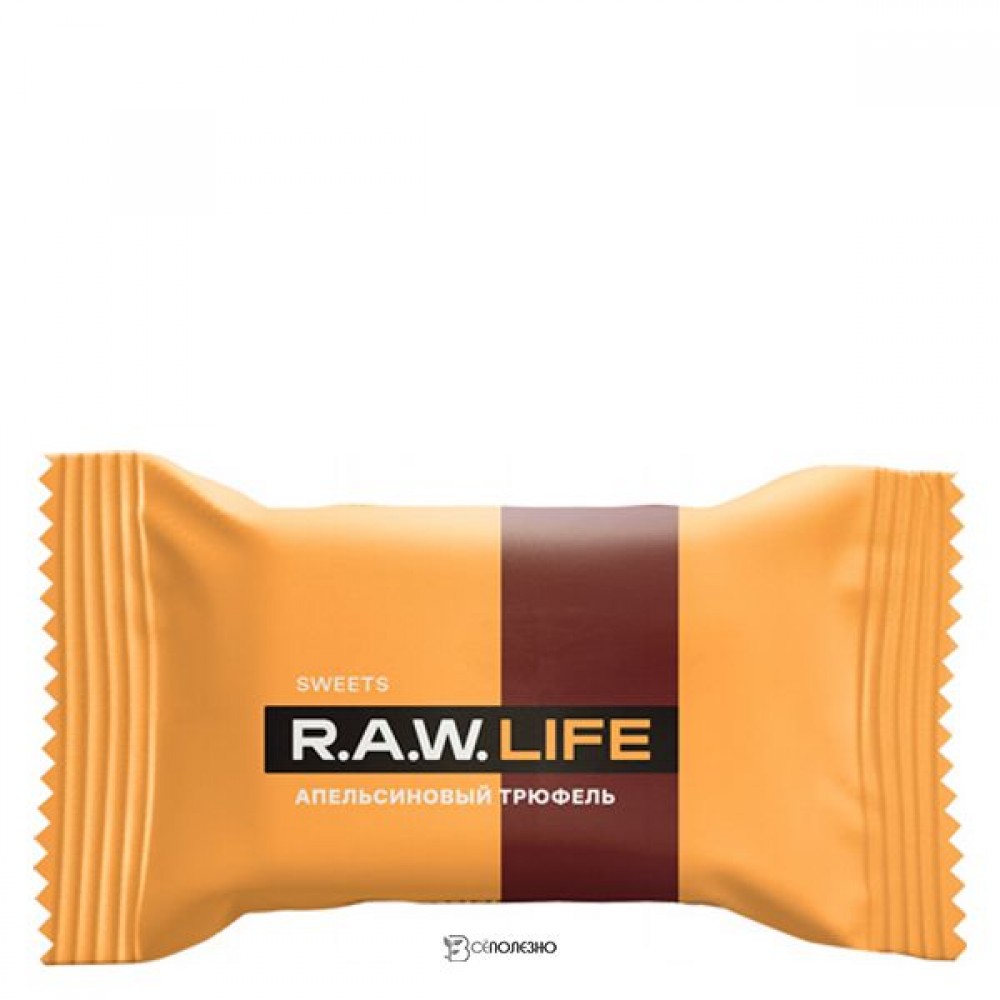 Конфета Апельсиновый трюфель 18 г RAW LIFE 109803