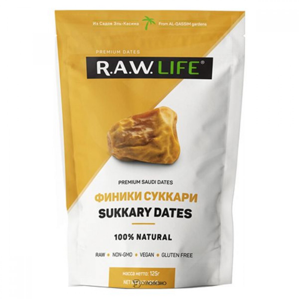 Финики Суккари 125 г RAW LIFE 109821