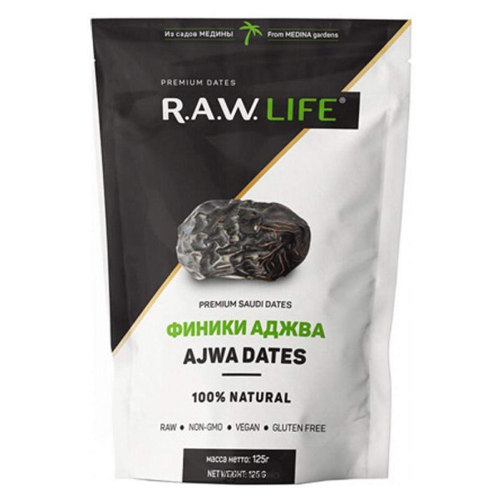 Финики Аджва 125 г RAW LIFE 109822