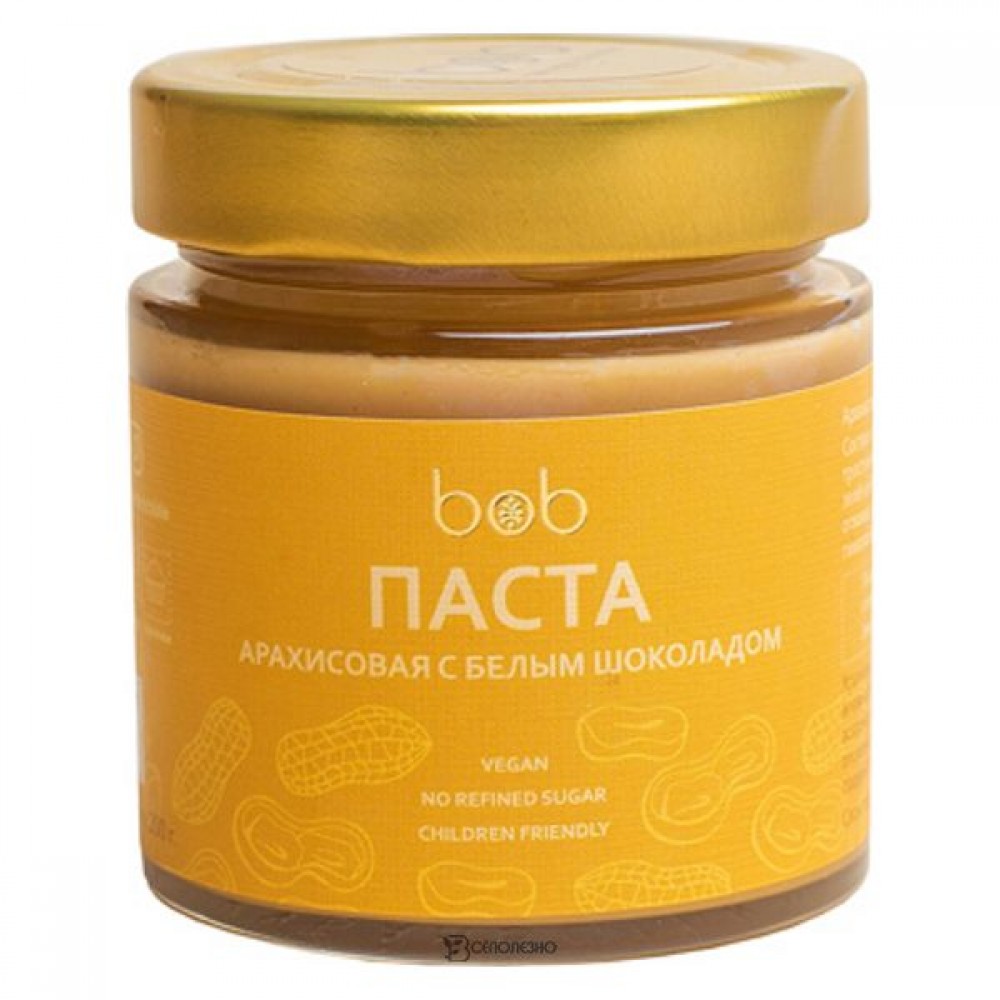 Паста арахисовая с белым шоколадом 200 г bob 109880