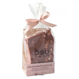 Шоколад малиновый Клубника арахис и воздушная гречка 100 г bob 109882