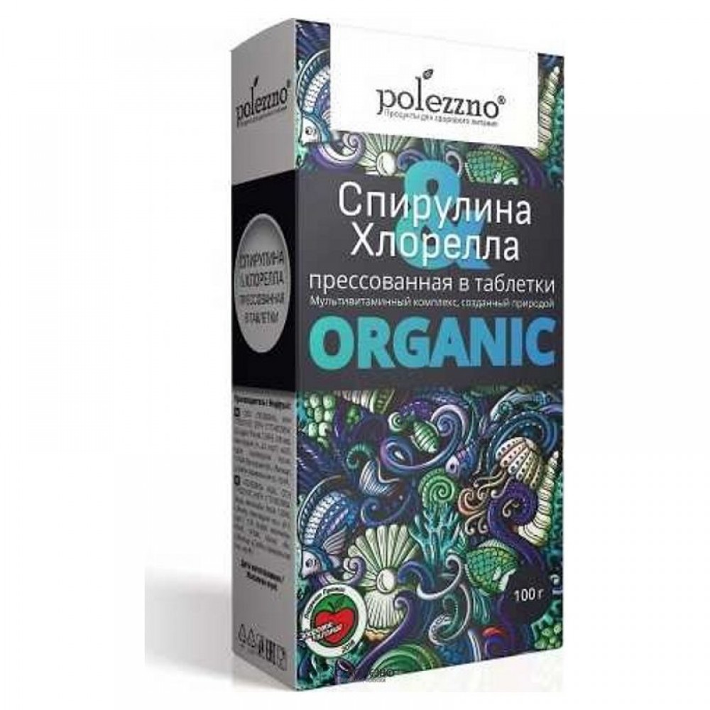 Спирулина и хлорелла таблетки 100 г Polezzno 110333