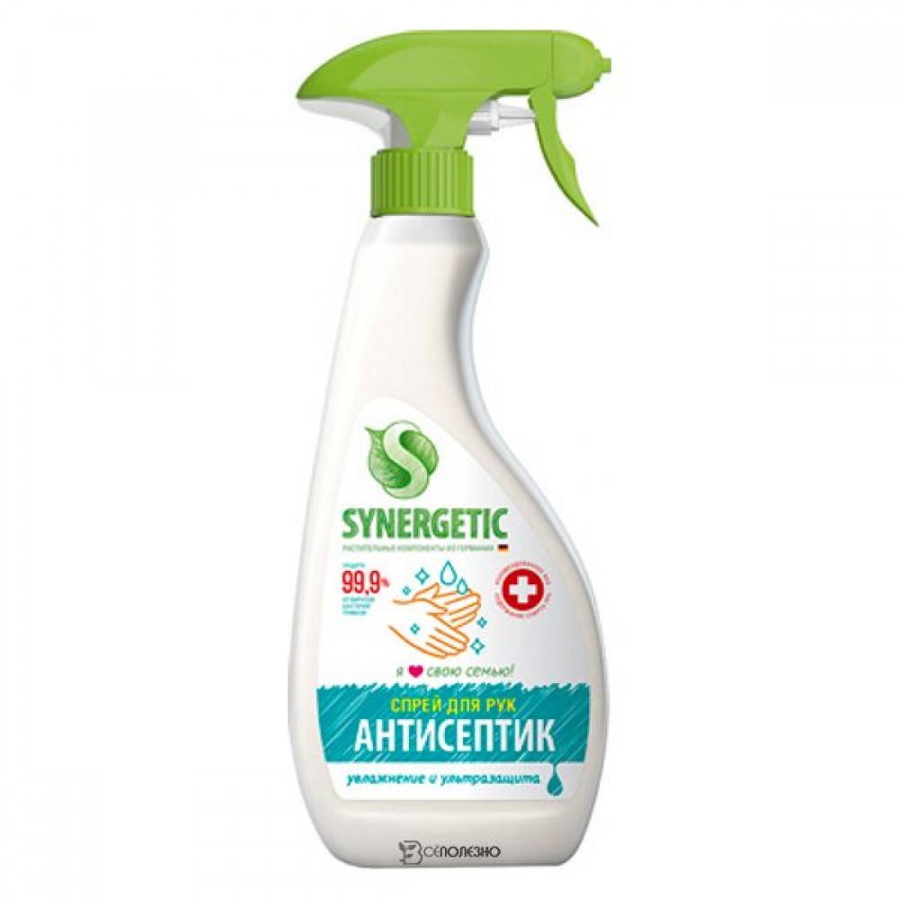 Спрей антибактериальный для рук Увлажнение и защита 500 мл Synergetic 110729