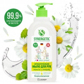 Мыло для рук жидкое Мелисса и ромашка антибактериальное 500 мл Synergetic 110733
