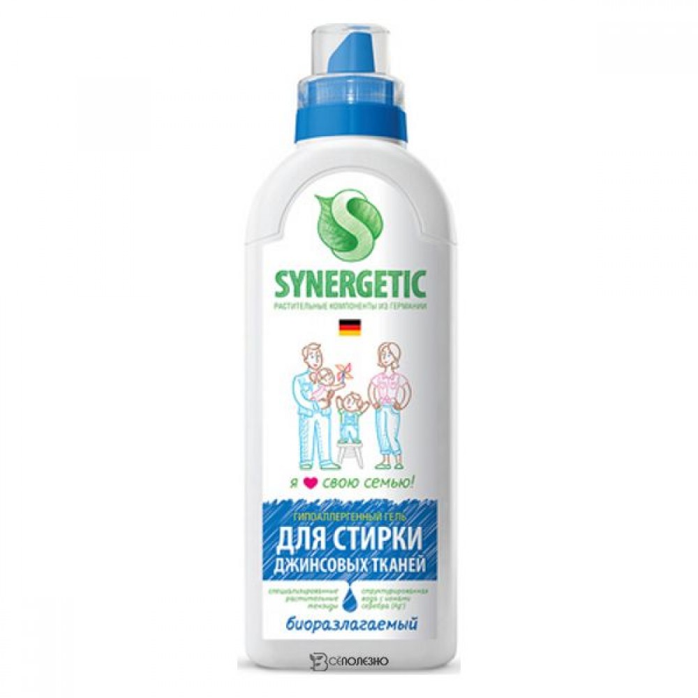 Гель для стирки джинсовых тканей биоразлагаемый 750 мл Synergetic 110775