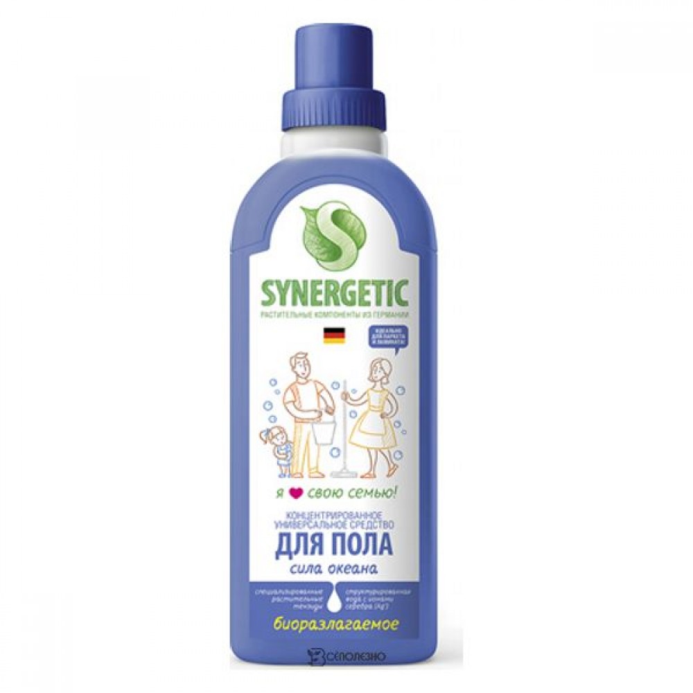 Средство для мытья пола Сила океана 750 мл Synergetic 110788