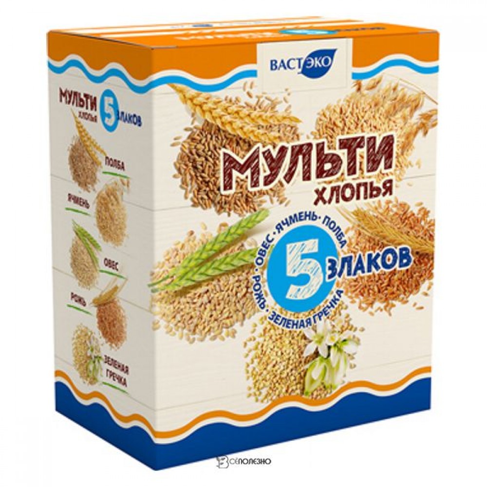 Мульти хлопья 5 злаков 400 г Вастэко 110905