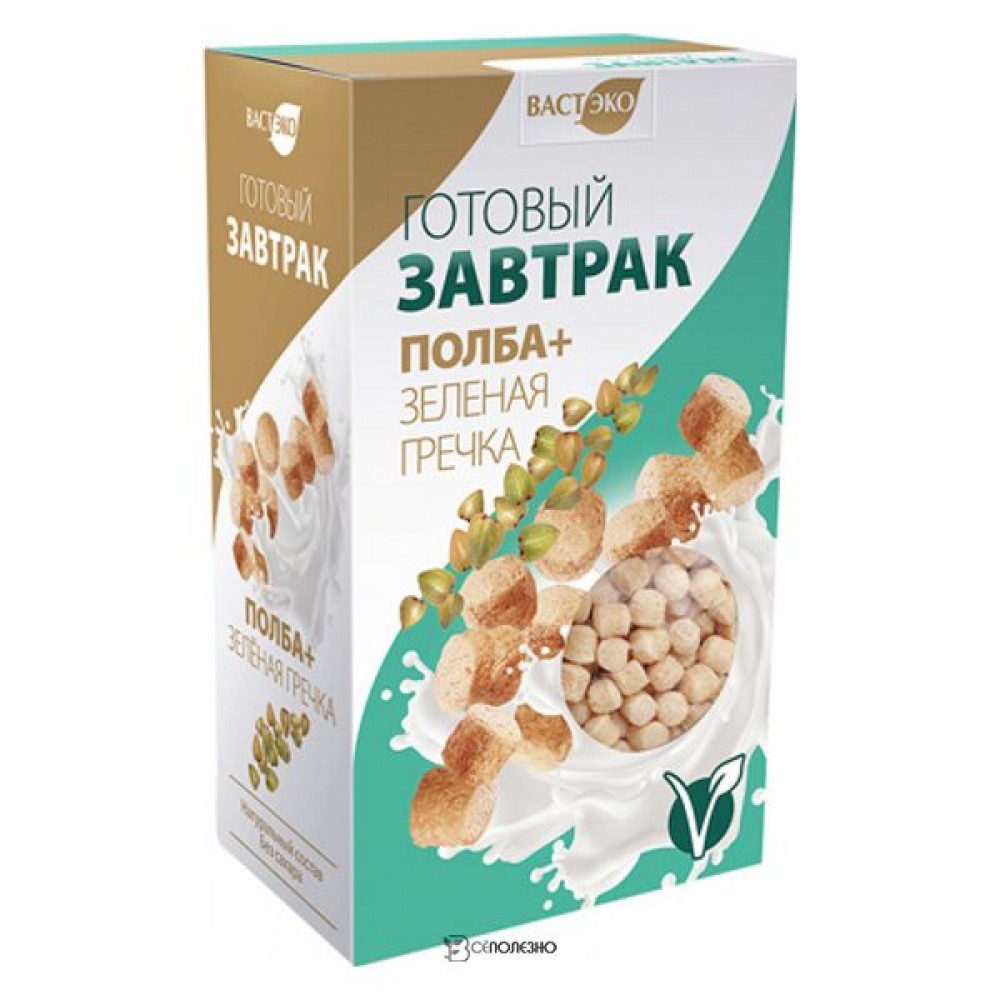 Готовый завтрак из полбы и зелёной гречки 150 г Вастэко 110925