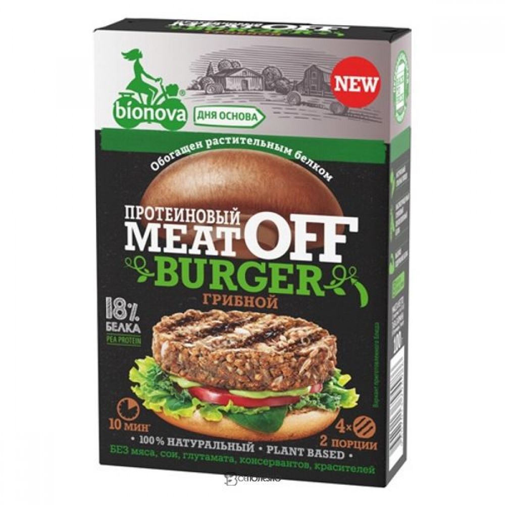 Сухая смесь для приготовления овощных протеиновых бургеров MeatOFF бургер Грибной 100 г Bionova 110984
