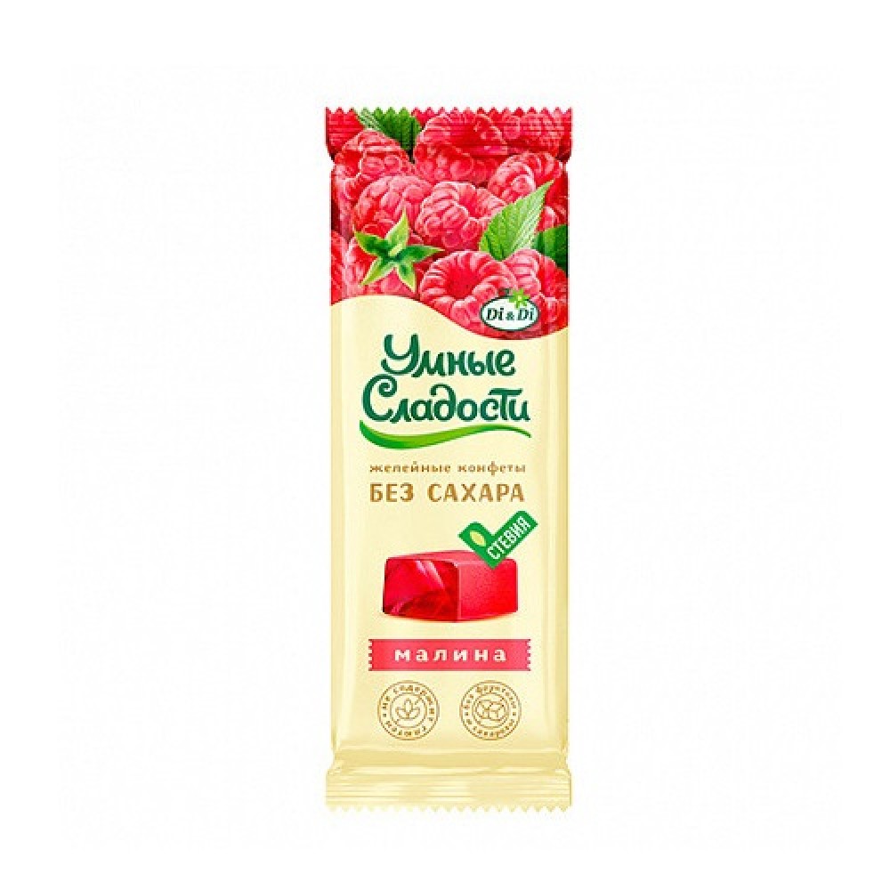 Конфеты желейные  со вкусом Малины 90 г Умные сладости 110987