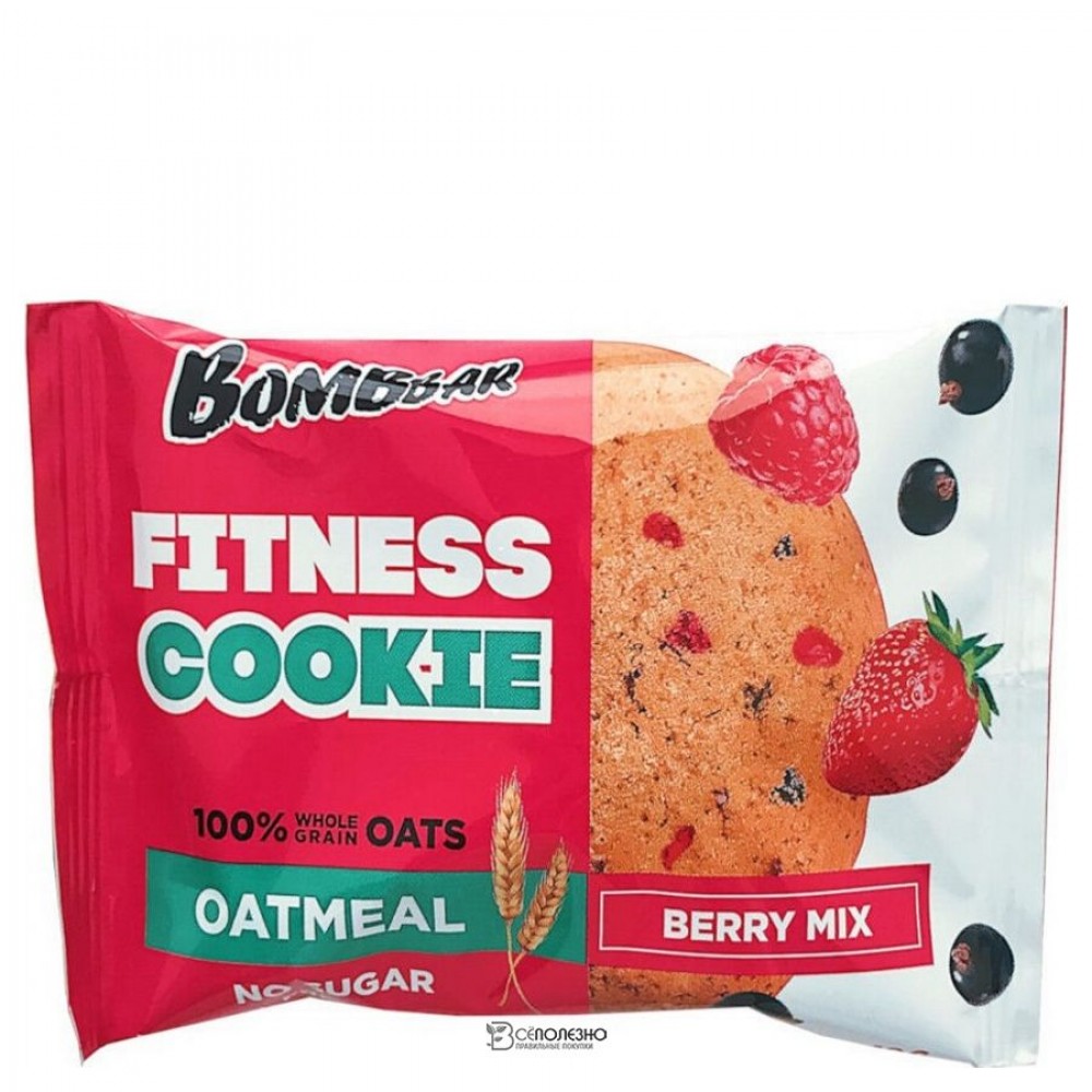 Печенье неглазированное овсяное ягодный микс 40 г Bombbar 111050