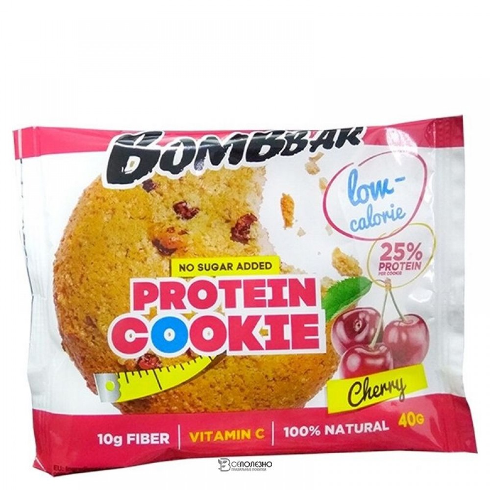 Печенье неглазированное вишня Protein cookie Cherry 40 г Bombbar 111053