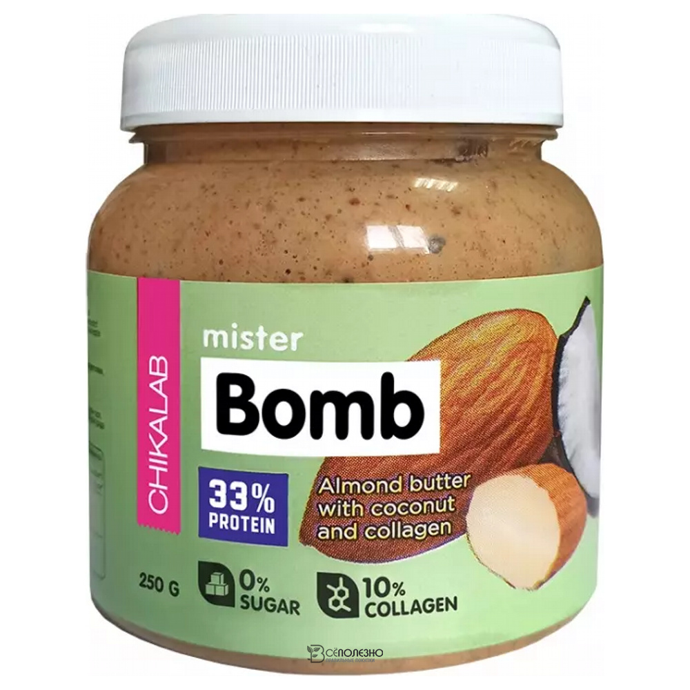 Паста миндальная с кокосом 250 г MISTER BOMB CHIKALAB 111066