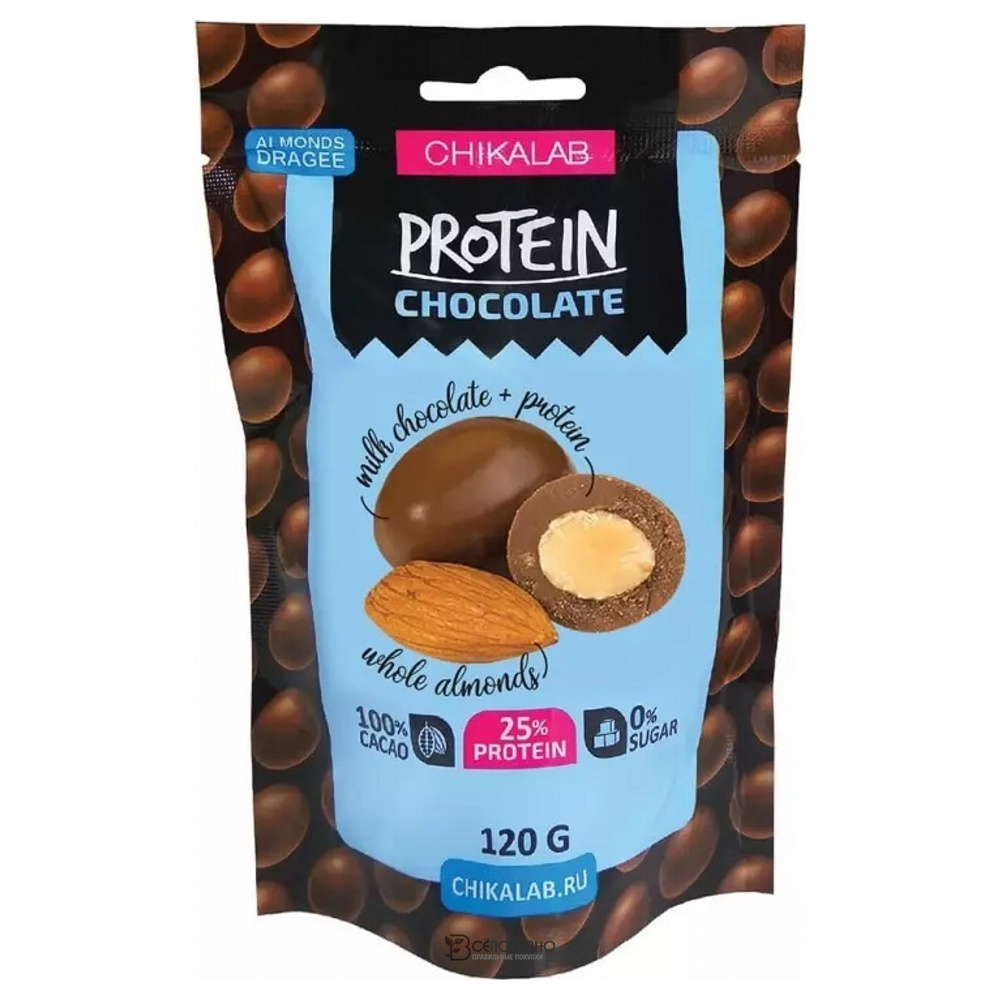 Драже Миндаль в шоколаде 120 г CHIKALAB 111076
