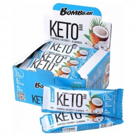 Батончик KETO Тропический кокос и миндаль неглазированный Bombbar 40 г 111101