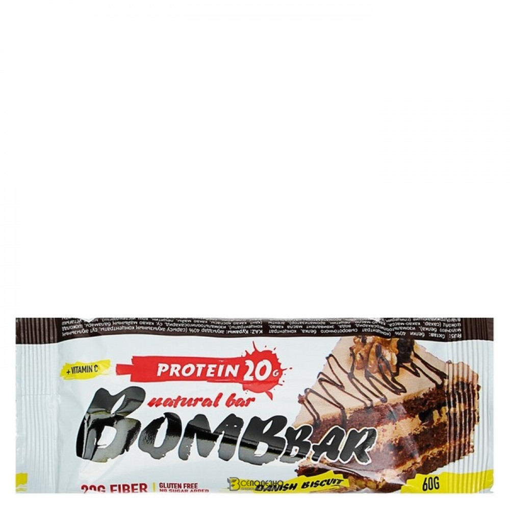 Батончик протеиновый Датский бисквит Bombbar 60 г 111103