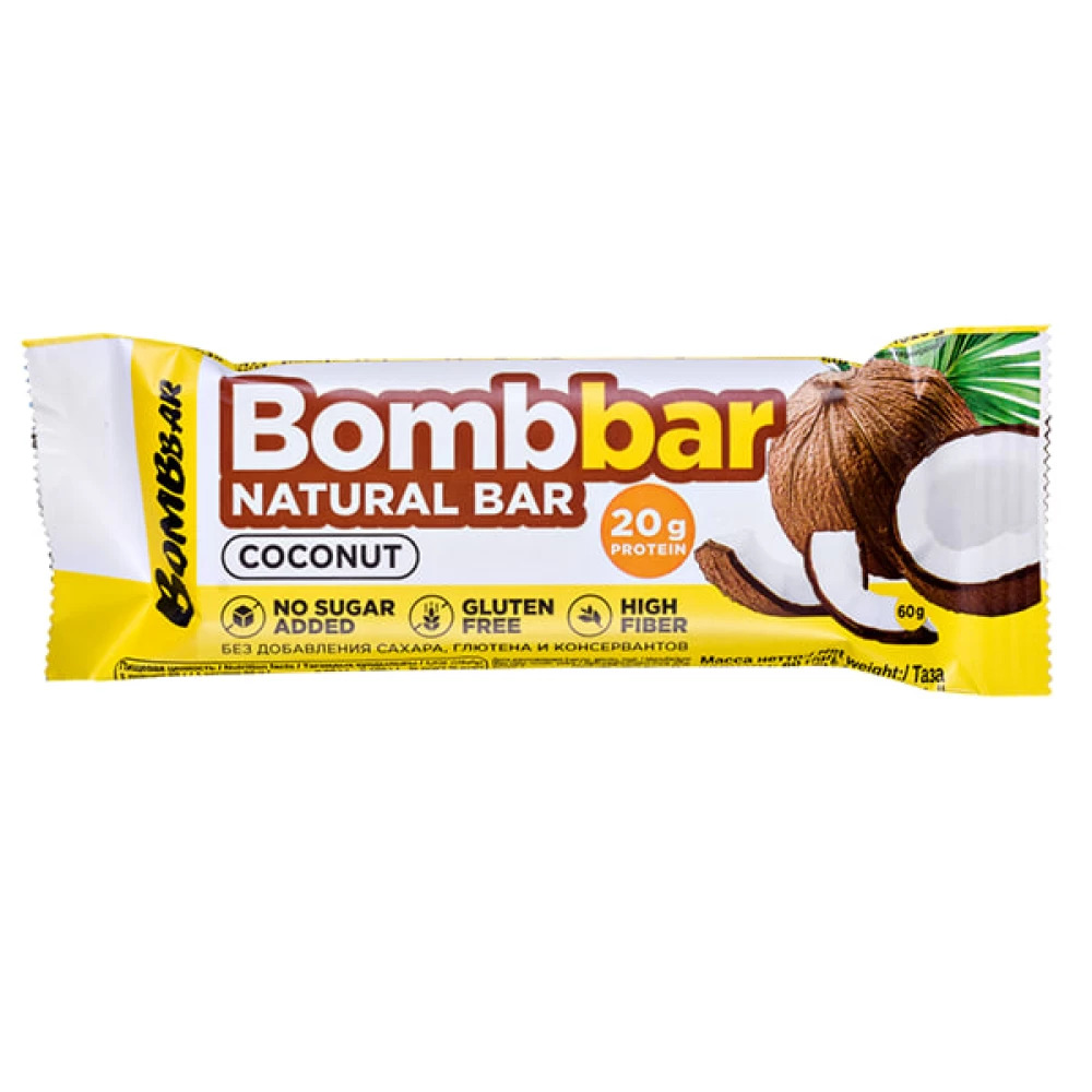 Батончик протеиновый Кокос Bombbar 60 г 111112