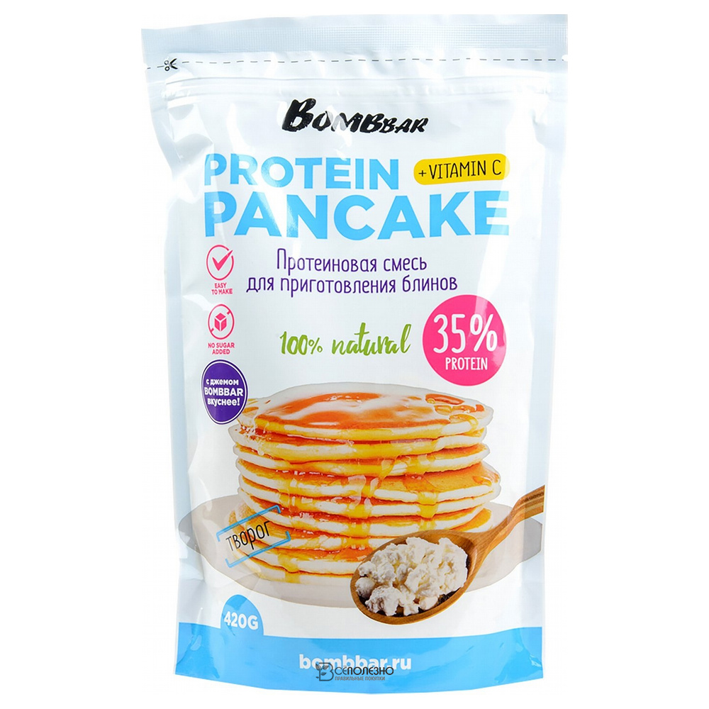 Смесь протеиновая для приготовления блинов Творог Bombbar 420 г 111115