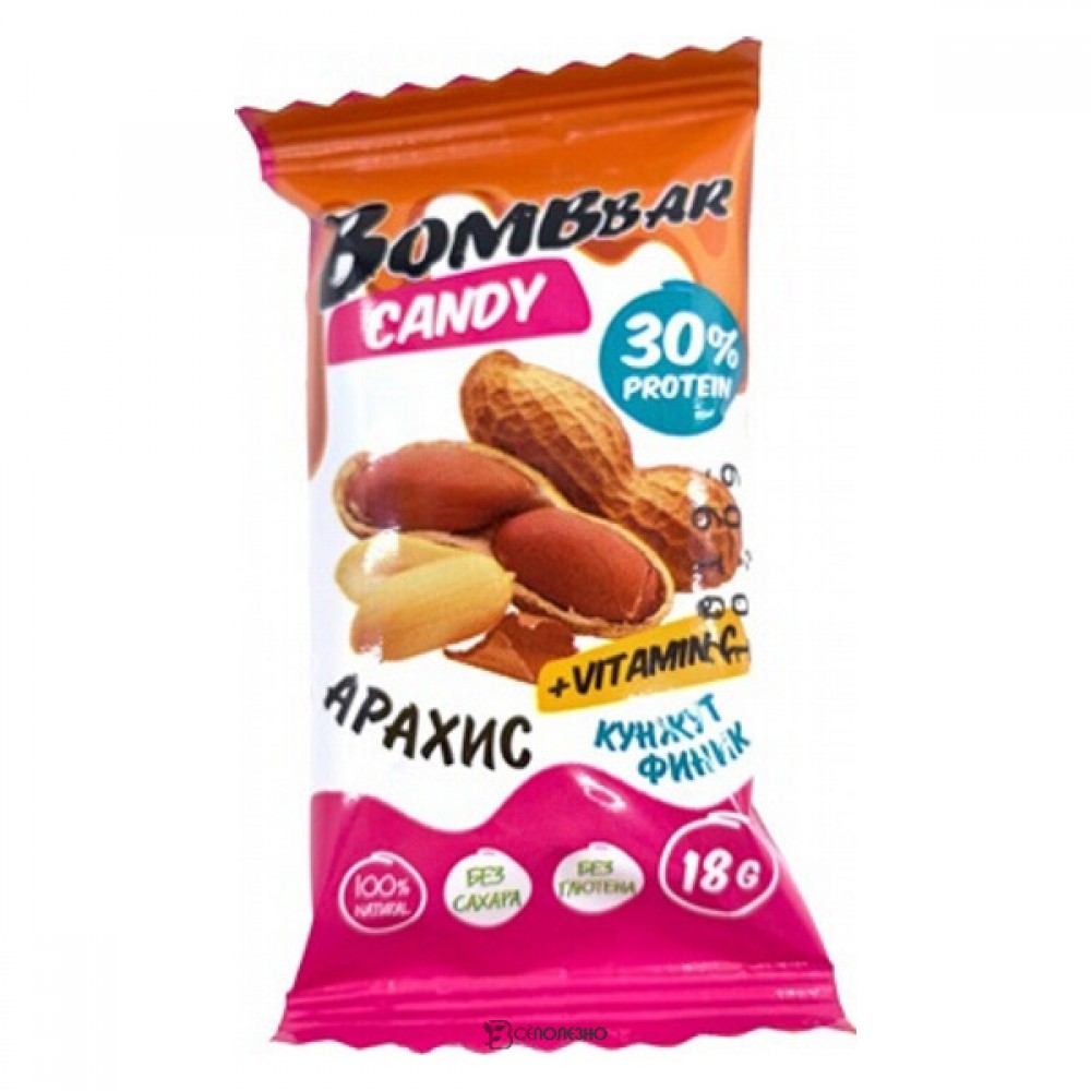 Конфета протеиновая Арахис Bombbar 18 г 111117