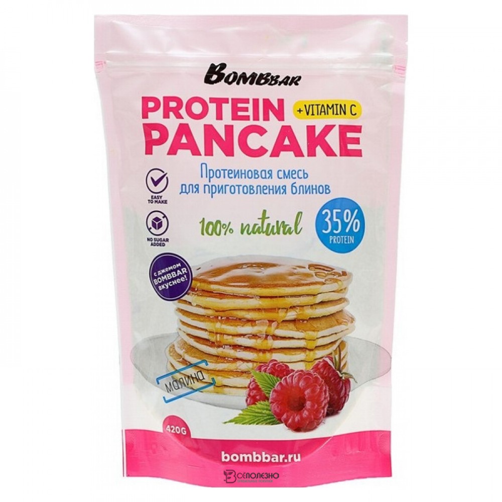 Смесь протеиновая для приготовления блинов Малина Bombbar 420 г 111120