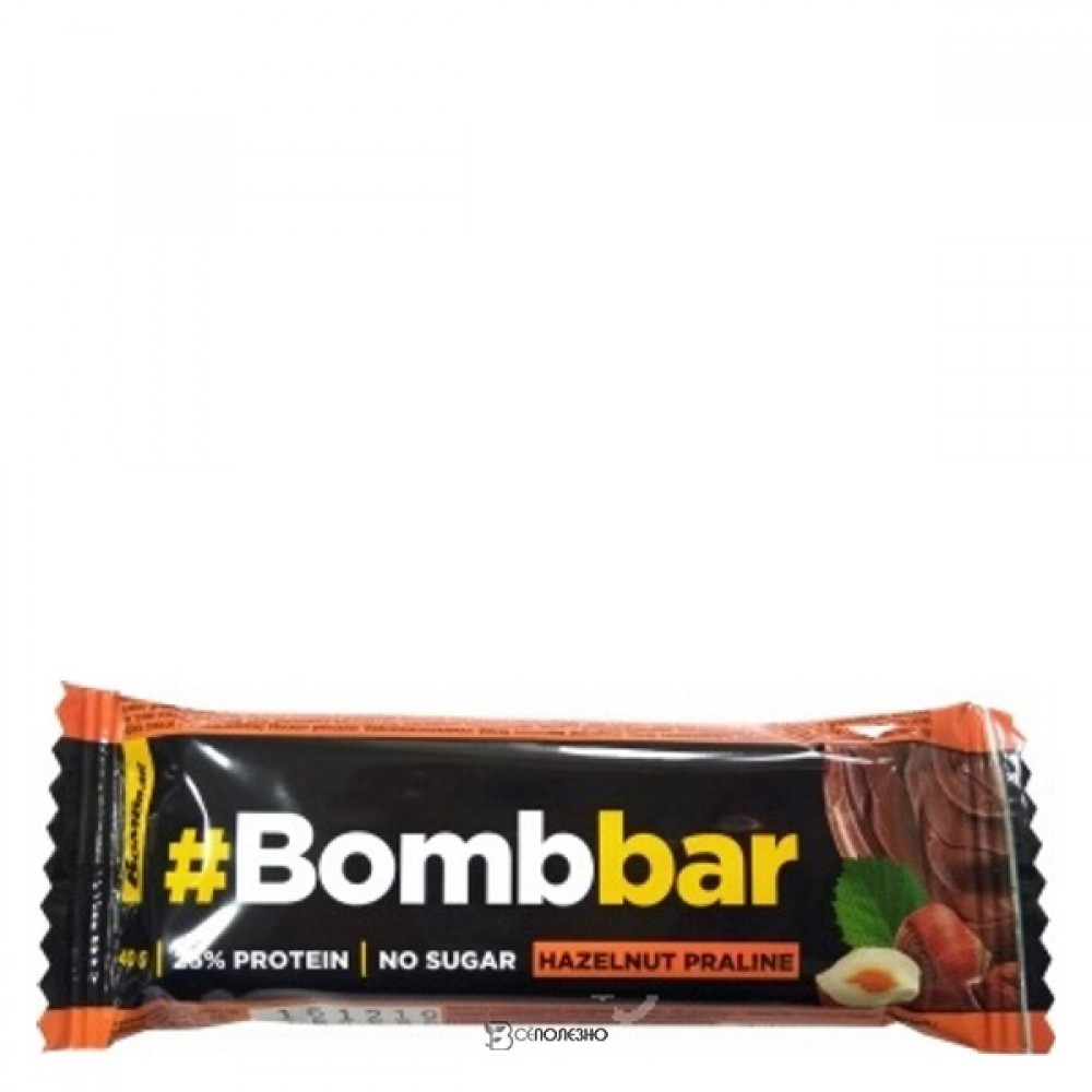 Батончик Фундучное пралине глазированный Bombbar 40 г 111152