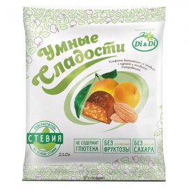 Конфеты со стевией Курага и миндаль глазированные Умные сладости 210 г 111165