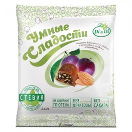 Конфеты со стевией Чернослив и миндаль глазированные Умные сладости 210 г 111167