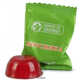 Мармелад желейный на фруктозе Живые конфеты из свежих ягод Брусника Лакомства для здоровья 170 г 111177