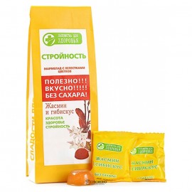 Мармелад желейный на фруктозе Живые конфеты из свежих фруктов Жасмин и Гибискус Лакомства для здоровья 170 г 111180