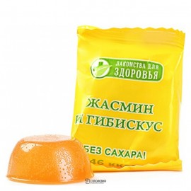 Мармелад желейный на фруктозе Живые конфеты из свежих фруктов Жасмин и Гибискус Лакомства для здоровья 170 г 111180